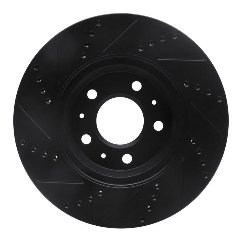 Cadillac STS Brake Rotor (1) - Front Right - R1 Concepts - Drilled & Slotted - Black - `03-`08